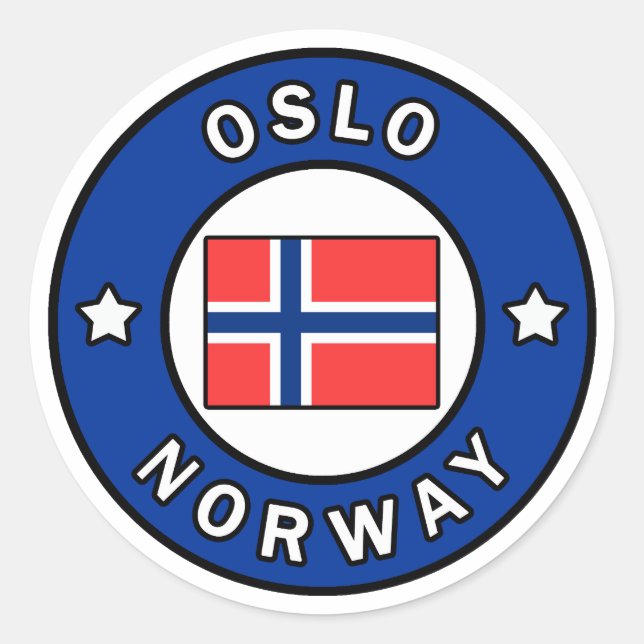 Oslo Norwegen Runder Aufkleber (Vorderseite)