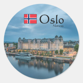 Oslo Norwegen Souvenir Runder Aufkleber