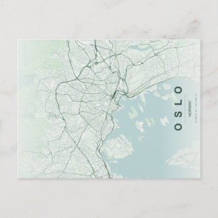 Oslo Norwegen Stadtplan Minimales Design Postkarte