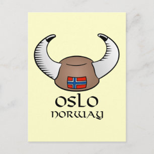 Oslo Norwegen Viking Hat Postkarte