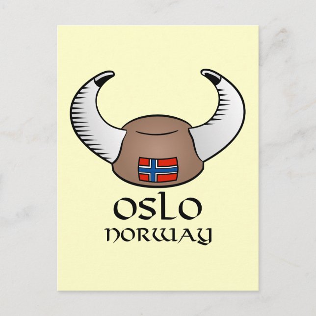Oslo Norwegen Viking Hat Postkarte (Vorderseite)