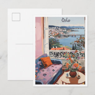 Oslo Norwegen Vintage Reise Kunst Postkarte
