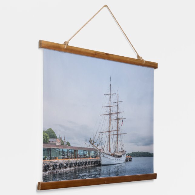 Oslo Norwegen Wandteppich Mit Holzrahmen (Gewinkelt)