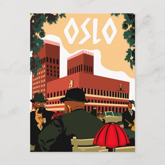 Oslo, Rathaus, Norwegen Postkarte (Vorderseite)