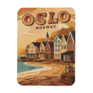 Oslo Strand Norwegen Vintage-Andenken und Geschenk Magnet