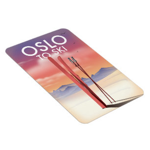 Oslo zum Skifahren Magnet