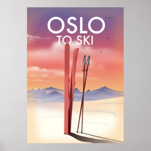 Oslo zum Skifahren Poster