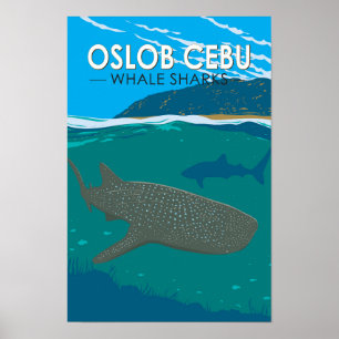 Oslob Cebu Philippinen Walhai Reise Vintage Poster