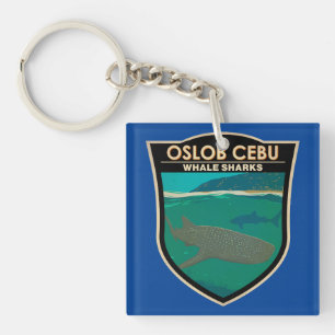 Oslob Cebu Philippinen Walhai Reise Vintage Schlüsselanhänger