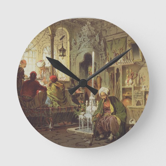 Osmane-Café, 1862 (Farbelitho) Runde Wanduhr (Vorderseite)