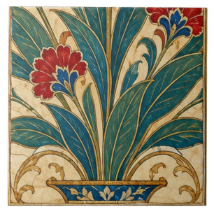 Osmanisch blaue Vase Botanische Blumenkunst Fliese