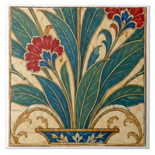 Osmanisch blaue Vase Botanische Blumenkunst Fliese