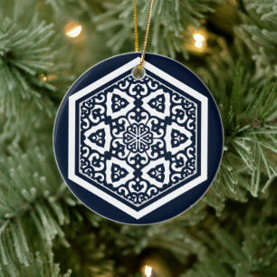 Osmanisch-türkisches Blauglas-Ornamentdesign Keramik Ornament