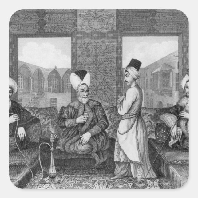 Osmanische Dignitare Quadratischer Aufkleber (Vorderseite)