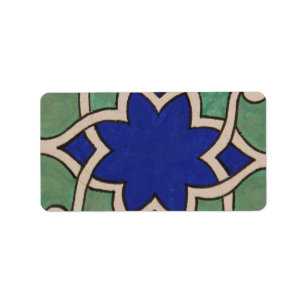 Osmanische Türkei Arabesque Alte Tile Adressaufkleber