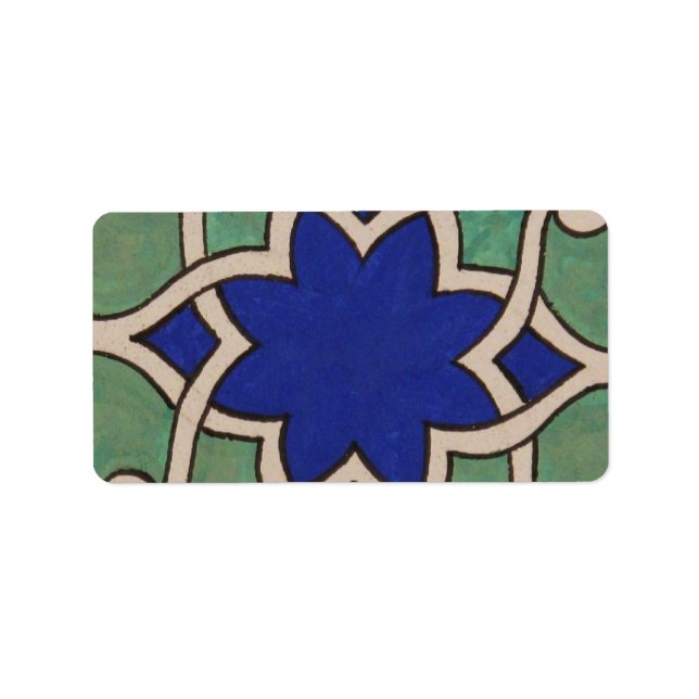 Osmanische Türkei Arabesque Alte Tile Adressaufkleber (Vorne)