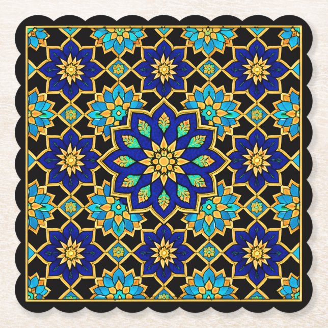 Osmanischer Stil Geschichte Design Blau  Untersetzer (Vorderseite)