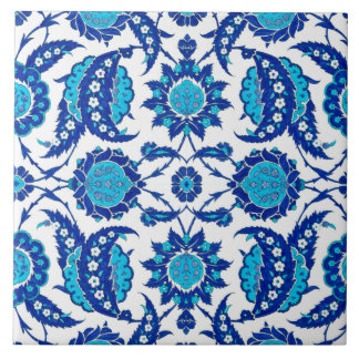 Osmanisches Iznik-Blumenkeramikfliese | Saz-Blatt Fliese