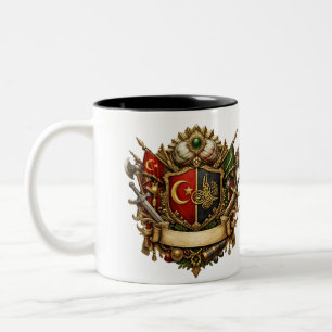 Osmanisches königliches Wappen & Vermächtnis-Zitat Zweifarbige Tasse