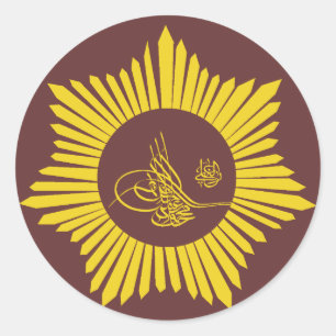 Osmanisches Reich Tughra Kalligraphie Runder Aufkleber