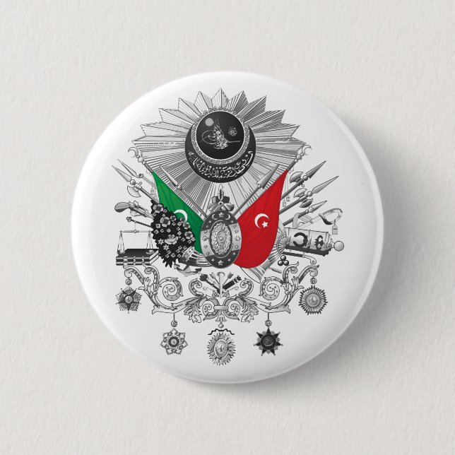 Osmanisches Reichgrayscale-Wappen Button (Vorderseite)