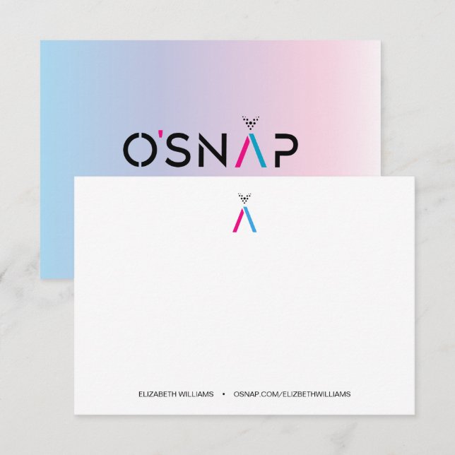 O'Snap Botschafter Hinweis Dankeschön Karte (Vorne/Hinten)