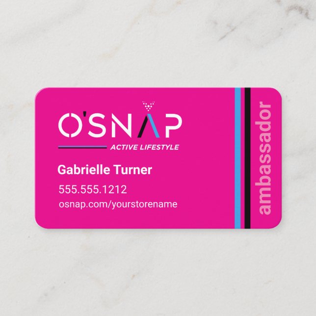 O'Snap Magenta Rectangle Business Card Visitenkarte (Vorderseite)