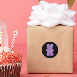 Oso de Goma Purpura Runder Aufkleber