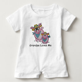 OSo Niedlich "Opa Lieben Me" Piggy Baby Romper T-shirt