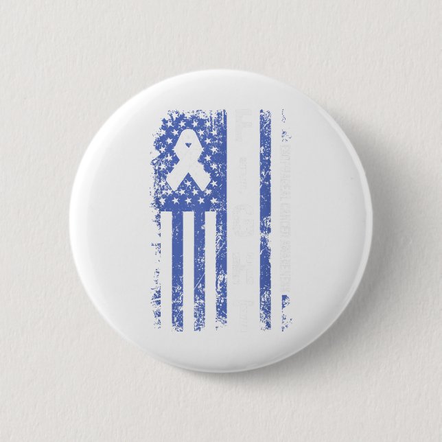 Ösophagus Krebs Bewusstsein Amerikanischer Flaggen Button (Vorderseite)