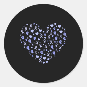 Ösophaguskrebs-Bewusstsein Er Periwinkle Ribbon Runder Aufkleber