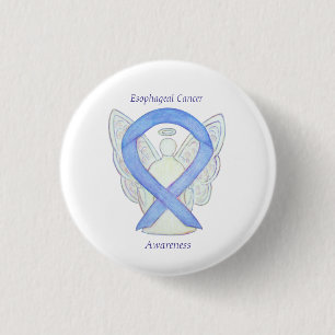 Ösophaguskrebs Engel Awareness Ribbon Art Button
