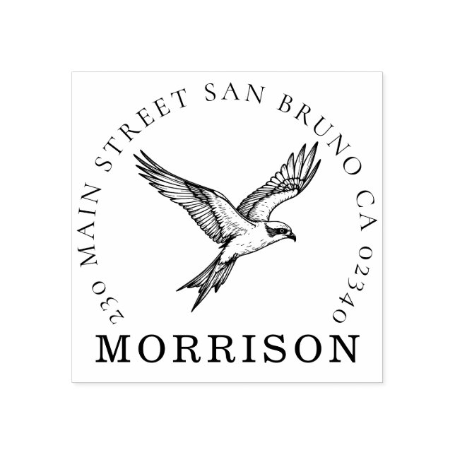 Osprey Family Address Briefmarke - Hosses Erbe Gummistempel (Prägung)