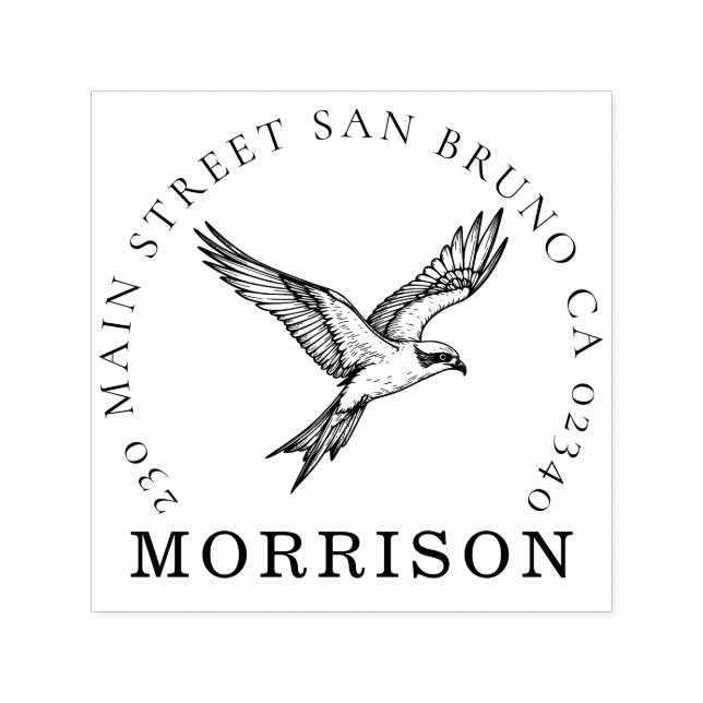 Osprey Family Address Briefmarke - Hosses Erbe Permastempel (Design)