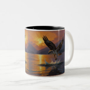 Osprey Fangen bei der Abenddämmerung Zweifarbige Tasse