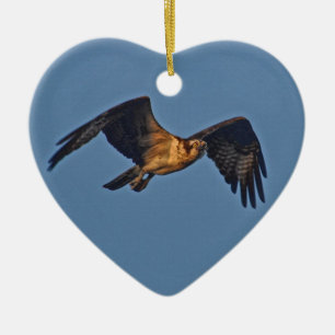 Osprey Fish Eagle Fliegen bei Sonnenuntergang Keramik Ornament