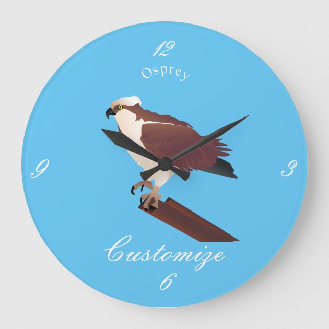 Osprey Hawk Raptor Thunder_Cove Große Wanduhr (Vorderseite)