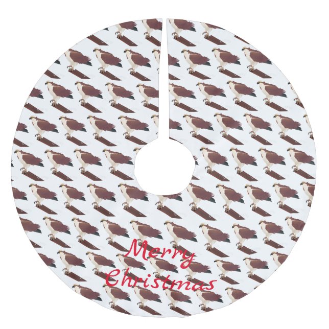 Osprey Hawk Raptor Thunder_Cove Polyester Weihnachtsbaumdecke (Vorderseite)
