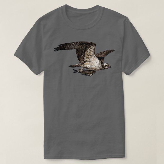 Osprey Holding Fish Color Print T-Shirt (Design vorne)