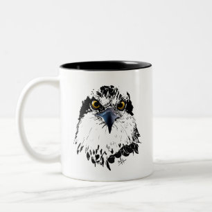 Osprey Zeichnend Schwarz-Weiß-Piercing-Augen Zweifarbige Tasse