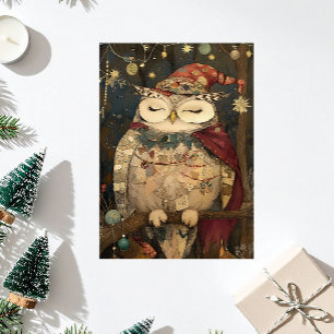 Osric die Eule Woodland Whimsy Feiertagskarte