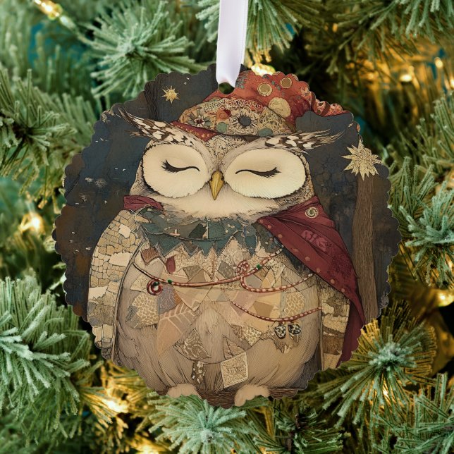 Osric the Owl | Woodland Whimsy  Ornament Karte (Insitu (Baum))