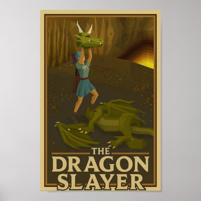 OSRS (Old School RuneScape) Drachenjäger-Sieg Poster (Vorne)