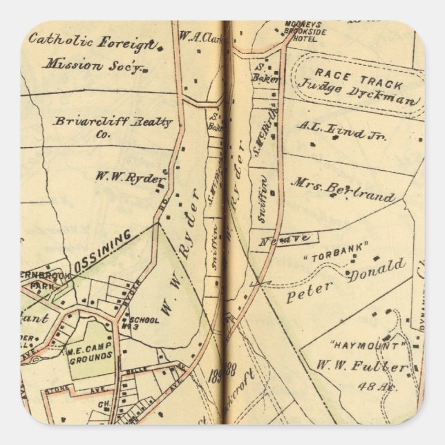 Ossining, New York Quadratischer Aufkleber (Vorderseite)