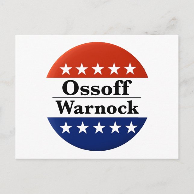 Ossoff Warnock Georgia Runoffs Postkarte (Vorderseite)