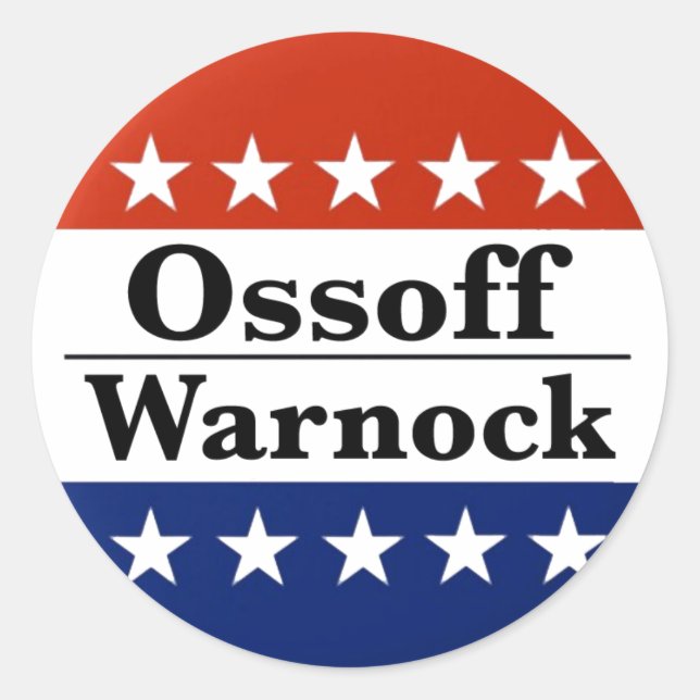Ossoff Warnock Georgia Runoffs Runder Aufkleber (Vorderseite)