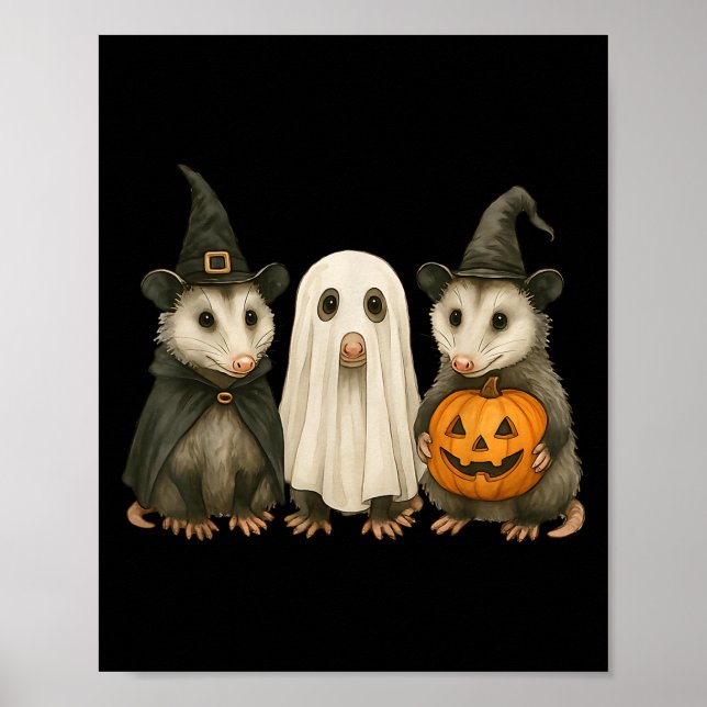 Ossum Halloween Ssum Witch Ghost Pumpkin  Poster (Vorne)