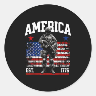 Ost 1776 Patriotische US-amerikanische Vintage Fla Runder Aufkleber