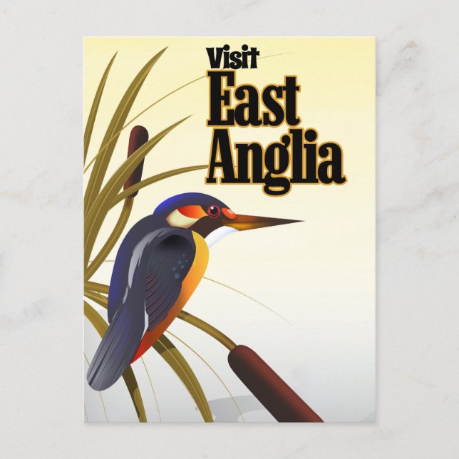 Ost-Anglia-Vintage-Reiseplakat Postkarte (Vorderseite)