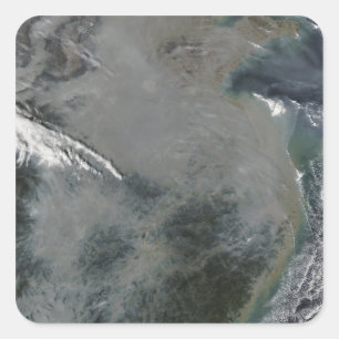 Ost-China überfluten Quadratischer Aufkleber